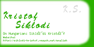 kristof siklodi business card